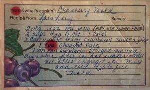 My mother's recipe card.
